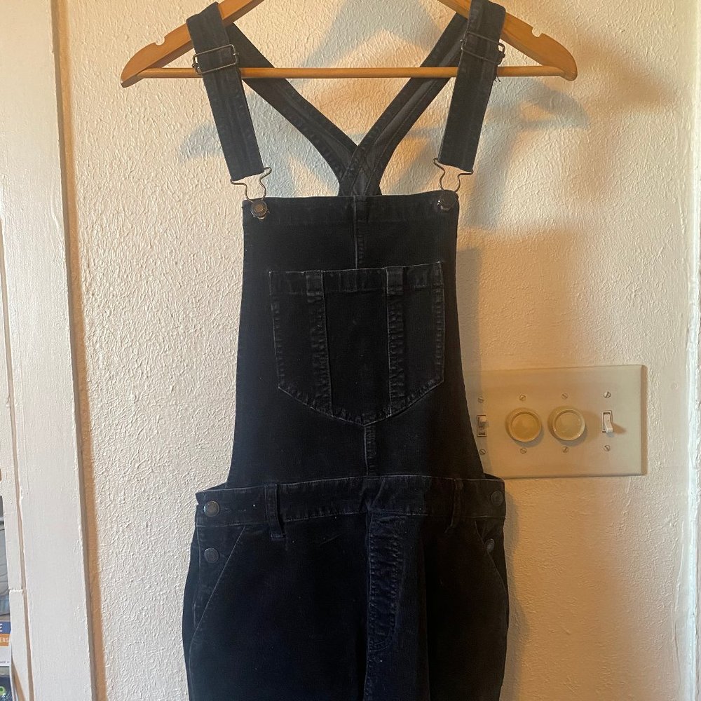 Black Cordoroy Overall Skirt- Small